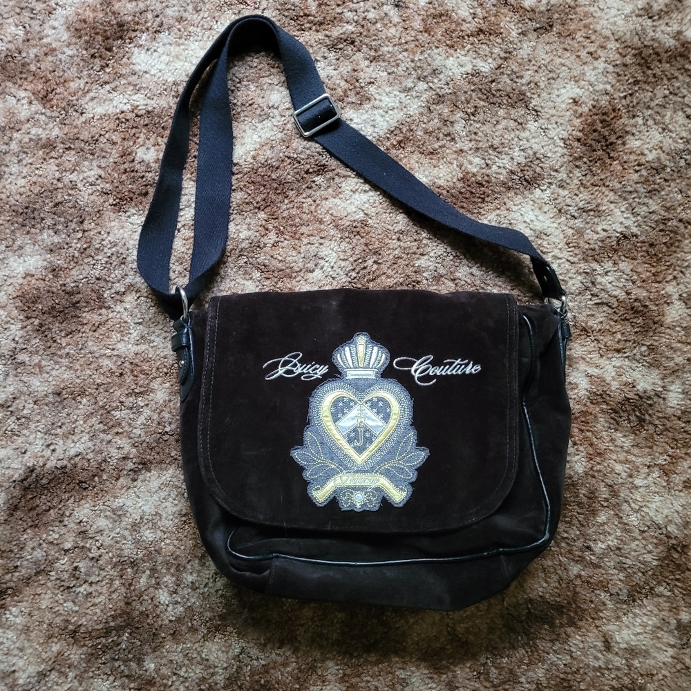 Juicy couture velour tote bag computer bag purse